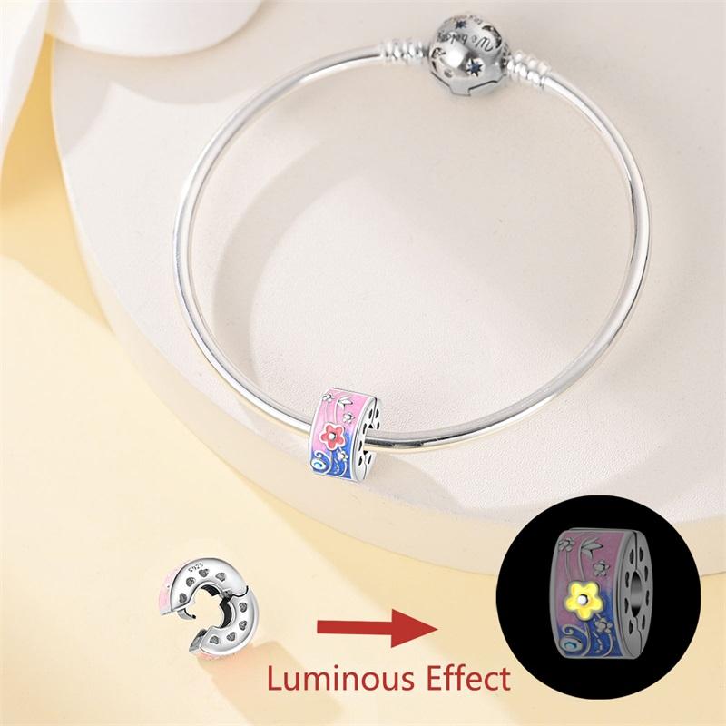 Copper Luminous Fairy Tales Dreamy Mushroom Forest Charms Beads Pendant For Original Bracelet Woman Girl Jewelry