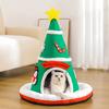 Christmas Hat Pet House Autumn Winter Warm Indoor Dog Cat Bed Cave Plush Kitten Puppy Sleeping Nest Tent Pet Supplies
