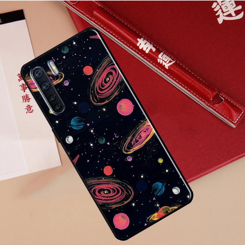Космический Планета Звезды Луна Чехол Для Oppo A60 A98 A58 A78 A18 A38 A80 A40 A77 A57 A17 A74 A54 A94 A96 A76 A16 A15 A5 Pro