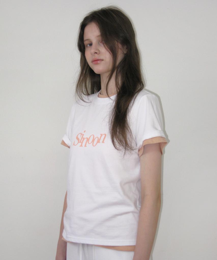 SINOON Футболки с фирменным логотипом Sinoon (Белый/Абрикосовый)