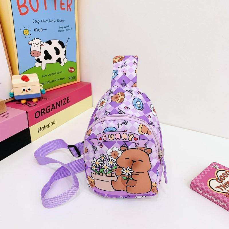 Printing Capybara Children Crossbody Bag Cartoon Casual Outdoor Bag Shoulder