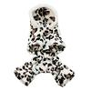 Dog Hoodie Hooded Flannel Winter Warm Leopard Printed Pet Puppy Clothes Jumpsuit Pajamas Outwear for Home