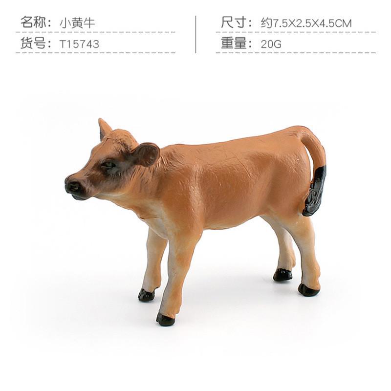 Realistic Pvc Farm Animal Model Black Spotted Dairy Cow Yellow Cow Jersey Calf Figure