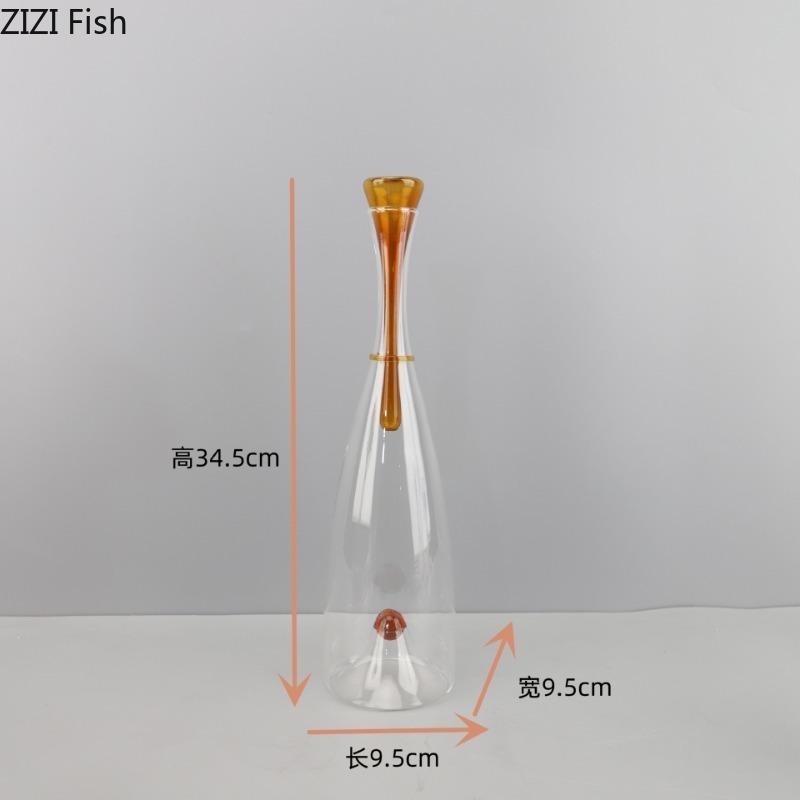 Простой и прозрачный стеклянный графин для ресторана, винный шкаф, украшение для художественных промыслов, семейный бар, свадебный винный набор для вечеринки