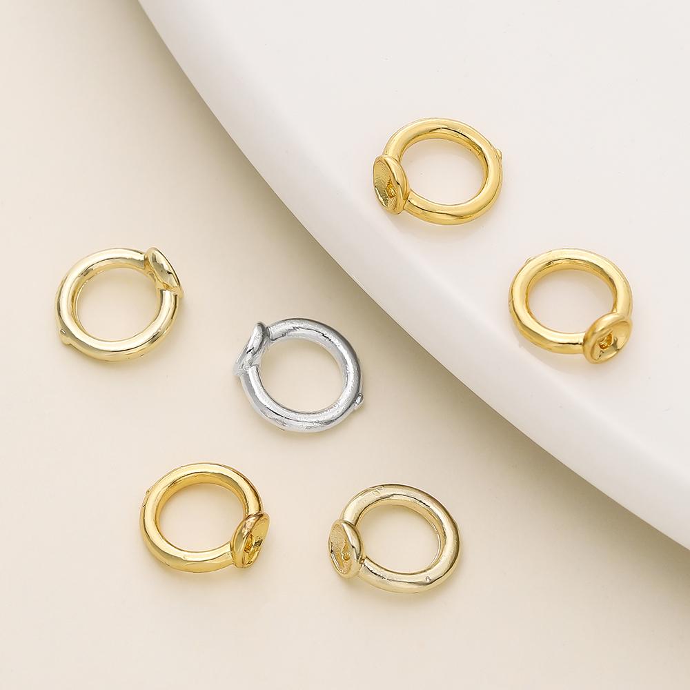 10/20 шт. Латунные наконечники-бусины с покрытием 14/18K Gold, кольца-коннекторы с двумя отверстиями для изготовления ювелирных изделий, браслетов, ожерелий