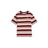 SS25 Loose Casual Striped Crew Neck Short Sleeve T-Shirt Unisex Tops Red 633854-94
