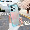 KEYSION Модный лазерный градиентный цветной чехол для телефона Redmi Note 14 4G 5G, противоударная задняя крышка из ТПУ+ПК для Redmi Note 14
