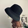 Французская Ретро Элегантная Шляпа Хепберн Черная Соломенная Женская Летняя Солнцезащитная Защита от Солнца Универсальная Шляпа-Цилиндр Колокольчик Шляпа Рыбака Шляпа-Котелок