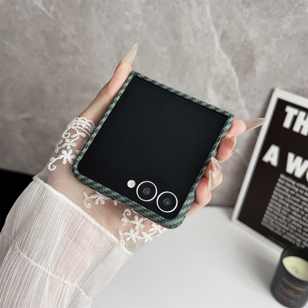 For Samsung Galaxy Z Flip7 5G Magnetic Case Carbon Fiber Texture Slim Shockproof PC Phone Cover