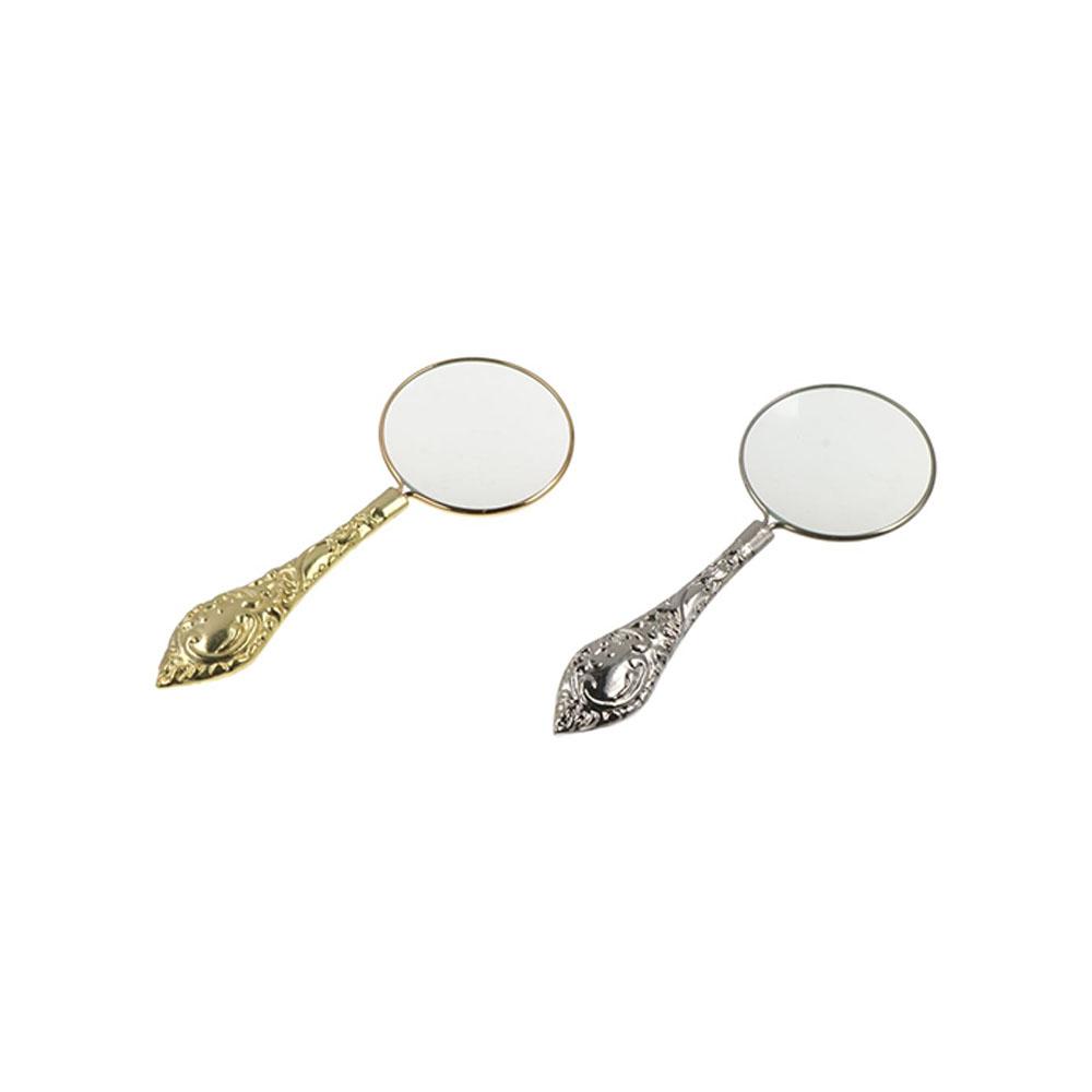 Metal Handheld Magnifier Delicate Pattern Magnifying Glass 5X Carved Magnifier  Reading Book