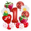 14Pcs Strawberry Fruit Balloons Fruit Themed Balloons Strawberry Latex Balloons Party Fruit Strawberry Theme Summer Party Decor
