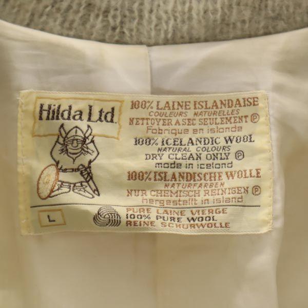 Vintage Вязаное пальто 70-х L Серое Женское Б/У