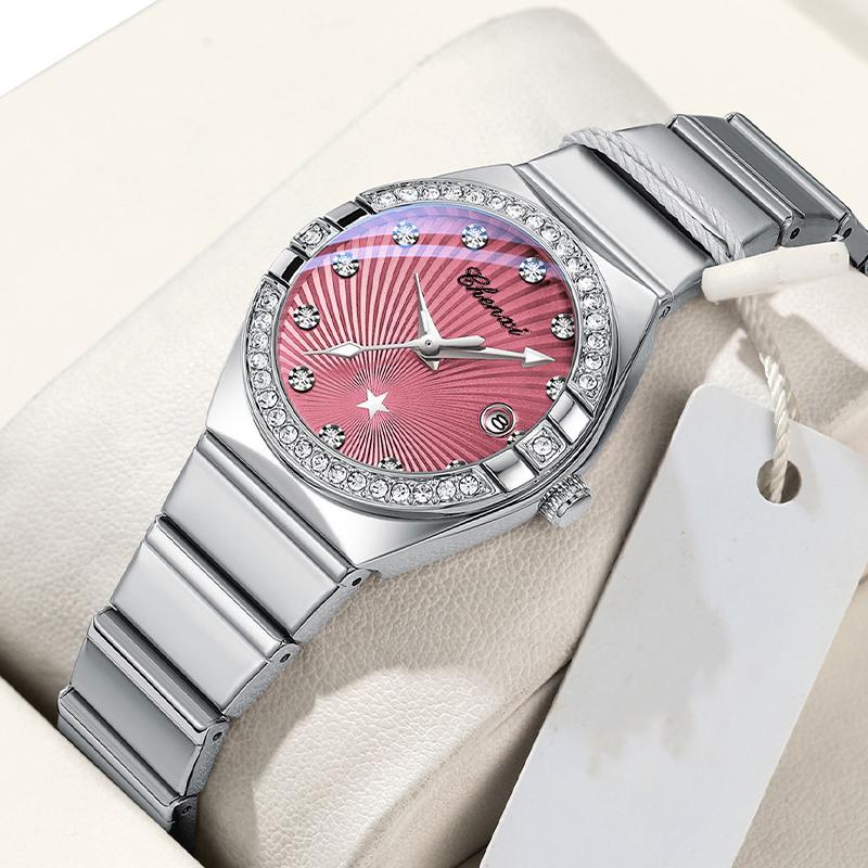 Женские часы Модные платья Кварцевые наручные часы Водонепроницаемые Светящиеся часы для женщин Алмазная шкала Reloj Mujer