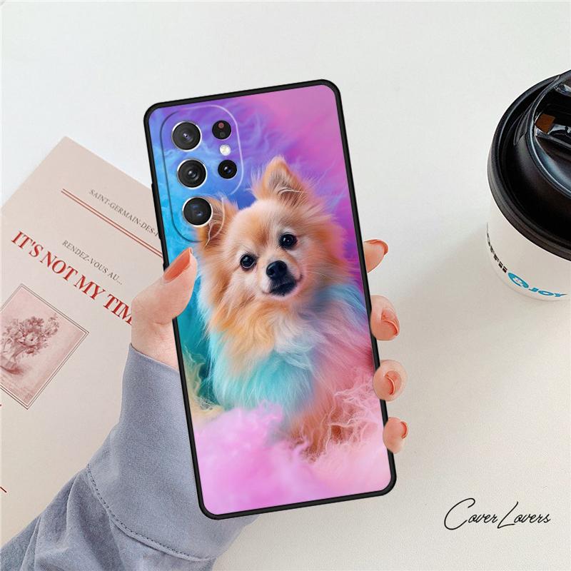 Pomeranian Dog phone case For Samsung Galaxy S24 S25 S23 S22 Ultra Note 10 20 Plus S20 S21 FE Cover