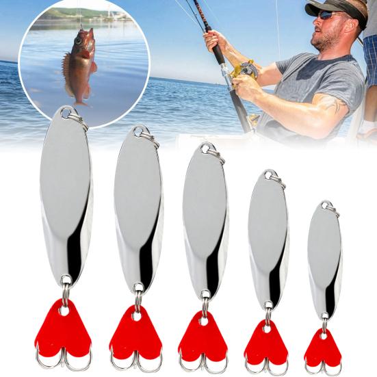 5 шт. Рыболовные блесны Рыболовные приманки Компактные Портативные Кастинговые Блесны Тройные Крючки Джиги Жесткие Металлические Вращающиеся Блесны для Пресной и Морской Воды