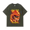 275 GSM Washed T-shirts 100% Cotton Demon Slayer V107 Tanjiro Print Unisex Heavy Cotton T Shirt