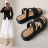 Beach Fairy Sandals Female with Skirt Sandals Slippers Thick Bottom Two Wear Slippers Female Outwear Fashion Women Summer Breathable Shoes