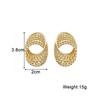 Gold Color Twisted Dangle Earrings for Women Silver Color Braided Metal Hollow Geometric Statement Female Drop Earrings