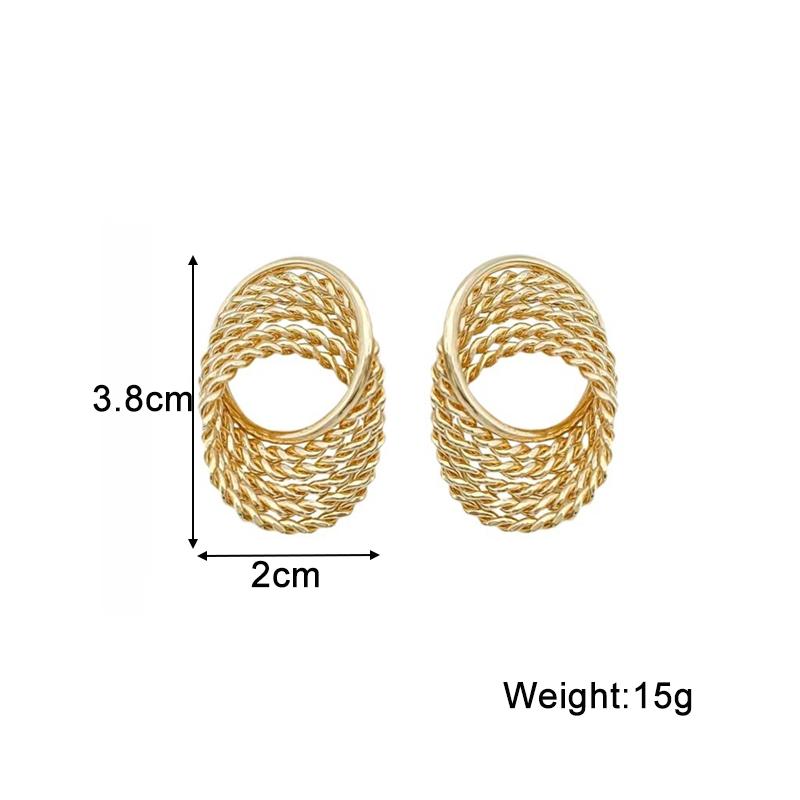 Gold Color Twisted Dangle Earrings for Women Silver Color Braided Metal Hollow Geometric Statement Female Drop Earrings