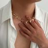 SHIXIN Smooth Rivet Spike Short Choker Necklace for Men Hip Hop Punk Adjustable Collar Chain 2026 Trendy Jewelry Neck Decoration