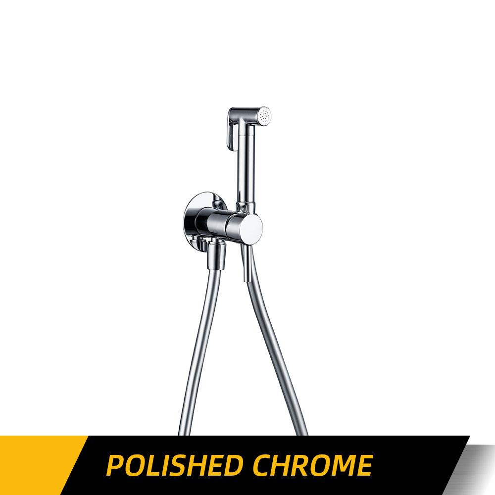 Комплект хромированного распылителя для унитаза и биде с резиновым шлангом 1,2 дюйма, настенный смеситель для горячей и холодной воды, кран для биде, ручной очиститель для туалета