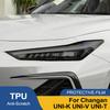 Для Changan UNI-K UNI-V UNI-T 21-26 Дымчато-черный Защитная пленка на фары автомобиля TPU PPF Высокоглянцевая Заранее вырезанная Антицарапающаяся Виниловая пленка