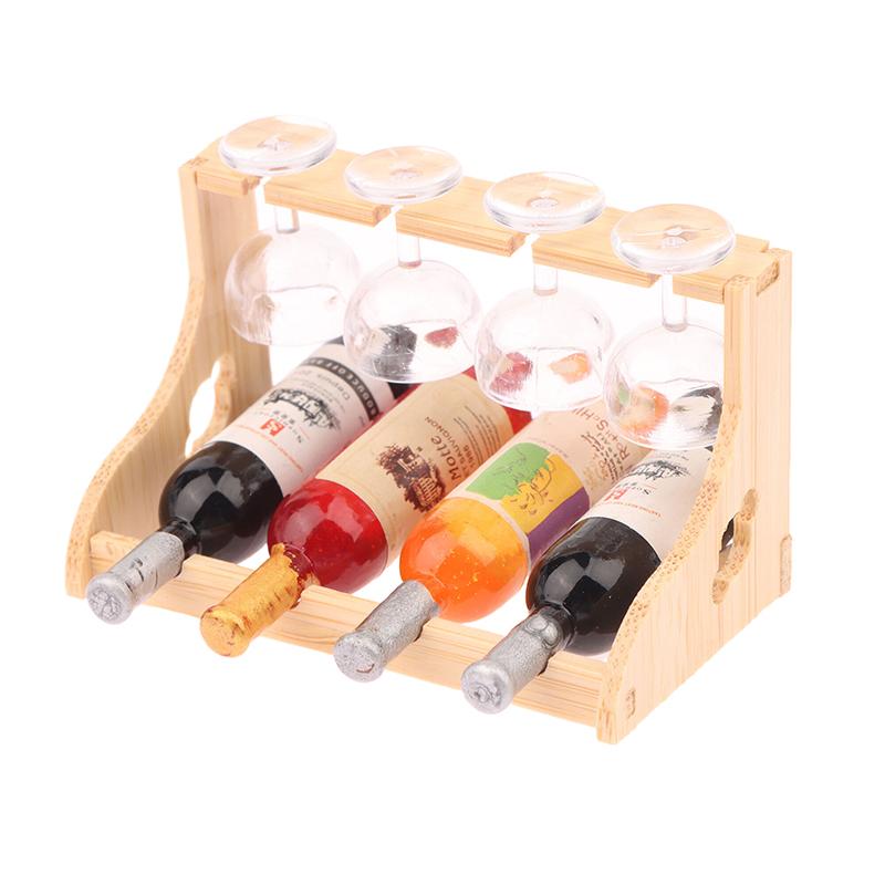 Кукольный домик Миниатюрный Мини Винный Бокал Стойка Набор Бокалов Модель Мебель Для Дома Декор Игрушка Кукольный Дом Аксессуары