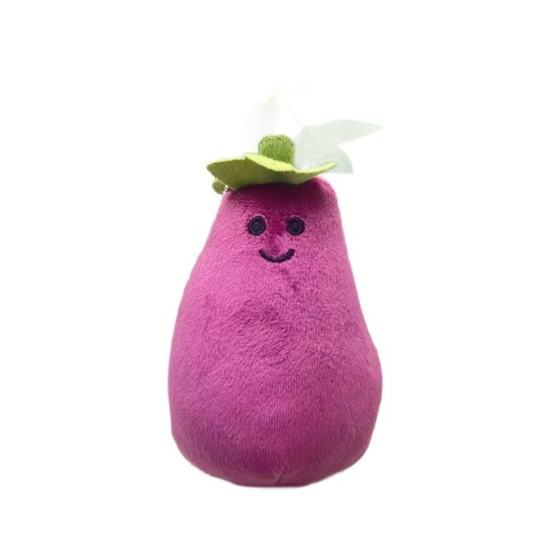 Adorable Plush Vegetable Doll Keychain Soft Pp Cotton Cute Eggplant Pendant Gift