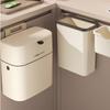 Kitchen Hanging Wastebasket with Lid Household Wall Mounted Non-Stick Cabinet Waste Basket