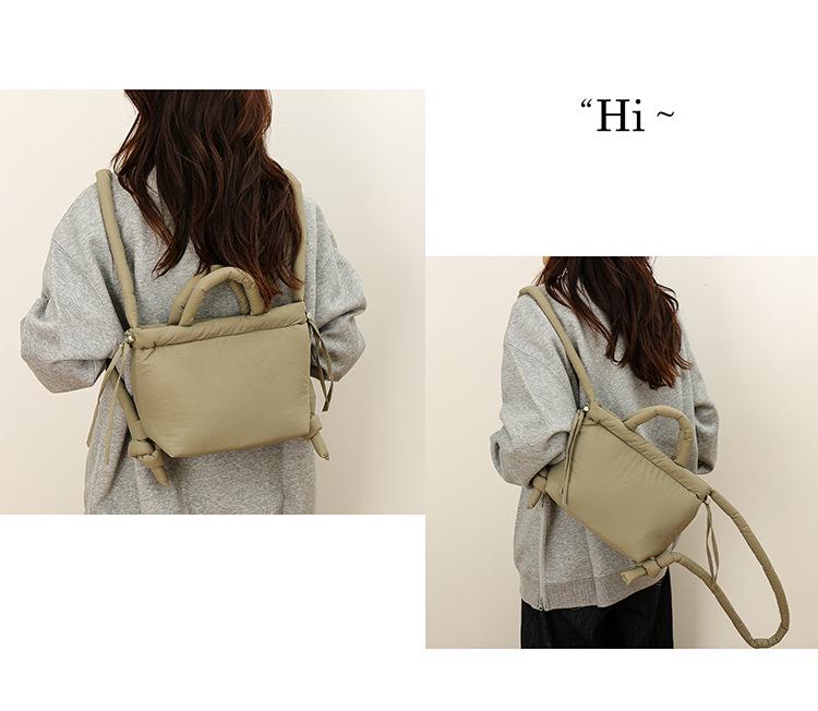 Трендовая нишевая пуховая сумка кроссбоди - Легкая, универсальная, однотонная наплечная сумка для повседневной носки