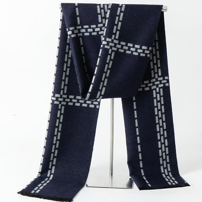 2025 Autumn And Winter New Men'S Fleece Imitation Cashmere Scarf Business Casual British Style Versatile British Style Versatile