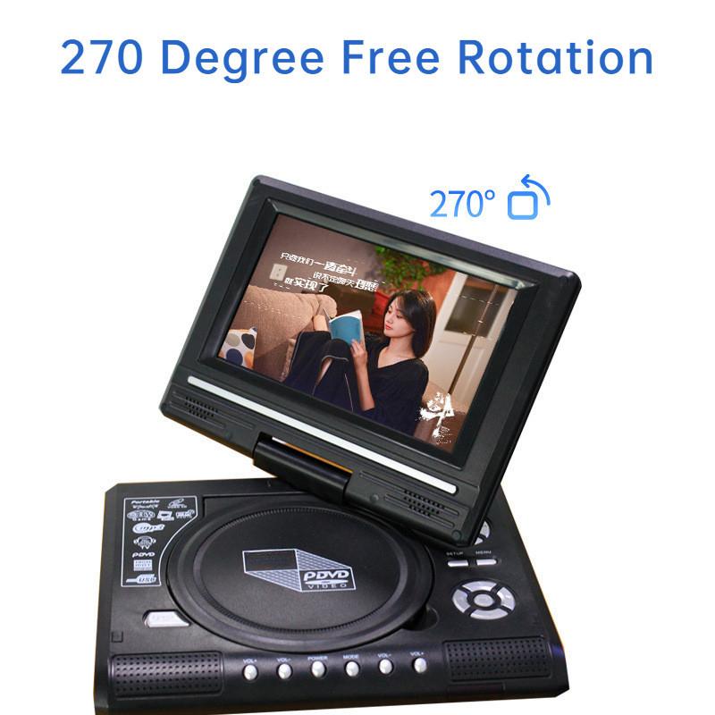 7.8-inch 270 Degree DVD Player Portable Intelligent Power-off Memory Function EVD Video Player Rotating Widescreen CD Player