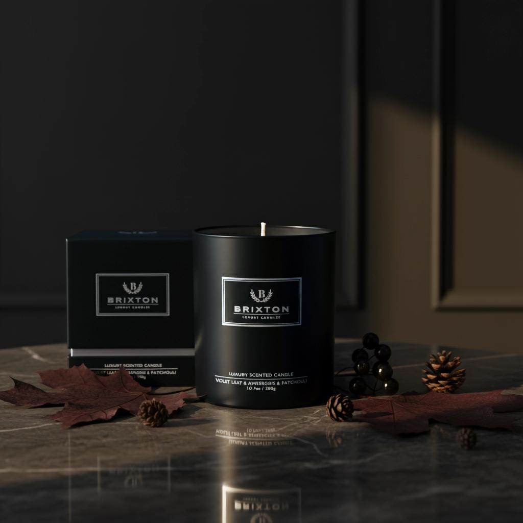 Brixton Scented Candle 300G Violet Leaf & Ambergris & Patchouli Homms