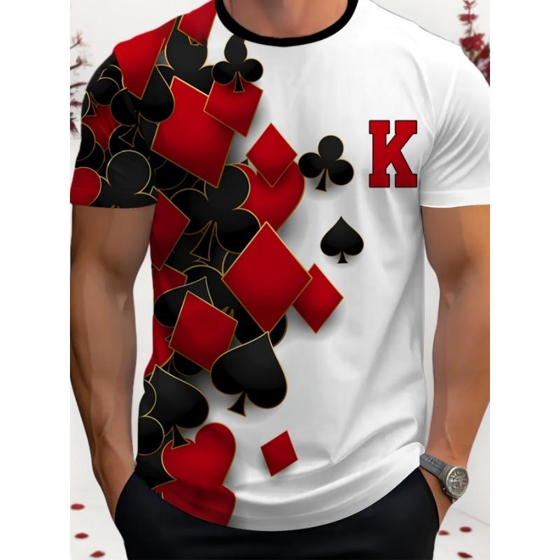 Игральные Карты 3D Печать Мужская и Женская Модная Футболка Слива K Покер Харадзюку Уличная Одежда Детская Мальчики Удобная Футболка Топы