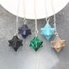 Crystal Quartz Merkabah Pendulums Merkaba Star Necklaces Pendant  Dowsing Healing Charm
