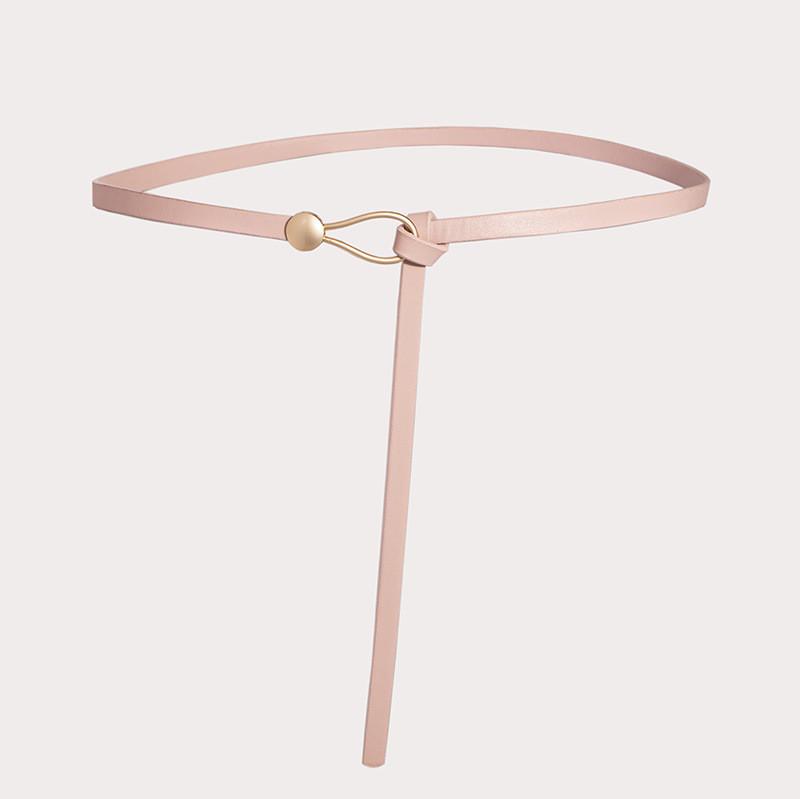 Тонкий пояс из ПУ с металлической пряжкой для повседневного платья и в стиле ретро