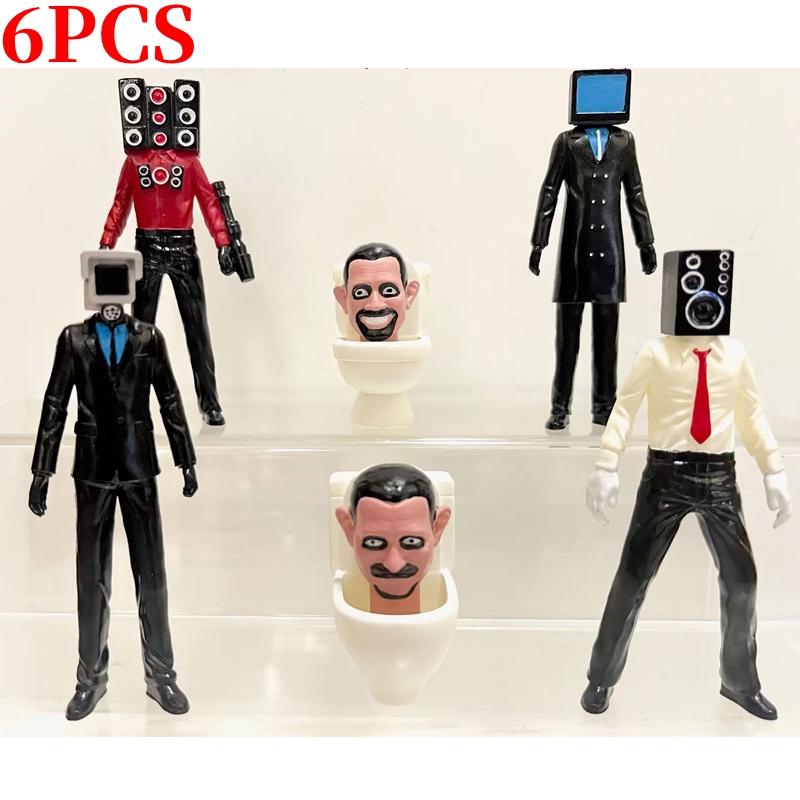 Высококачественный ПВХ 2,5-4,5 дюйма Туалетный Человек против Человека-Наблюдателя Фигурка Модель Украшение