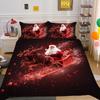3D Microfiber Fabric Christmas Bedding Set Santa Claus Quilt Cover Pillowcase 2 or 3 EU220 * 240 Full-size Quick Drying Easy Cleaning Home Decoration