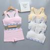 Teens Girls Sports Bra Set Gym Underwear Wireless Girls Sport Bra Cotton +Panties 8-14Years