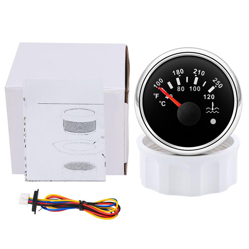 40~120℃ 100~250℉ Water Temperature Gauge with Alarm 2" 52mm Water Temp Meter Red Backlight for Auto Car Boat Yacht 12V24V custom