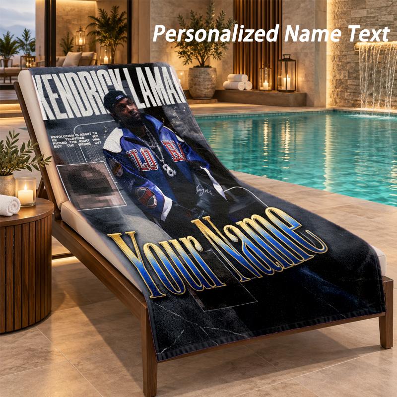 Kendrick Lamar Custom Name Beach Towel Large Soft Towel for Indoor Bathroom Outdoor Beach
