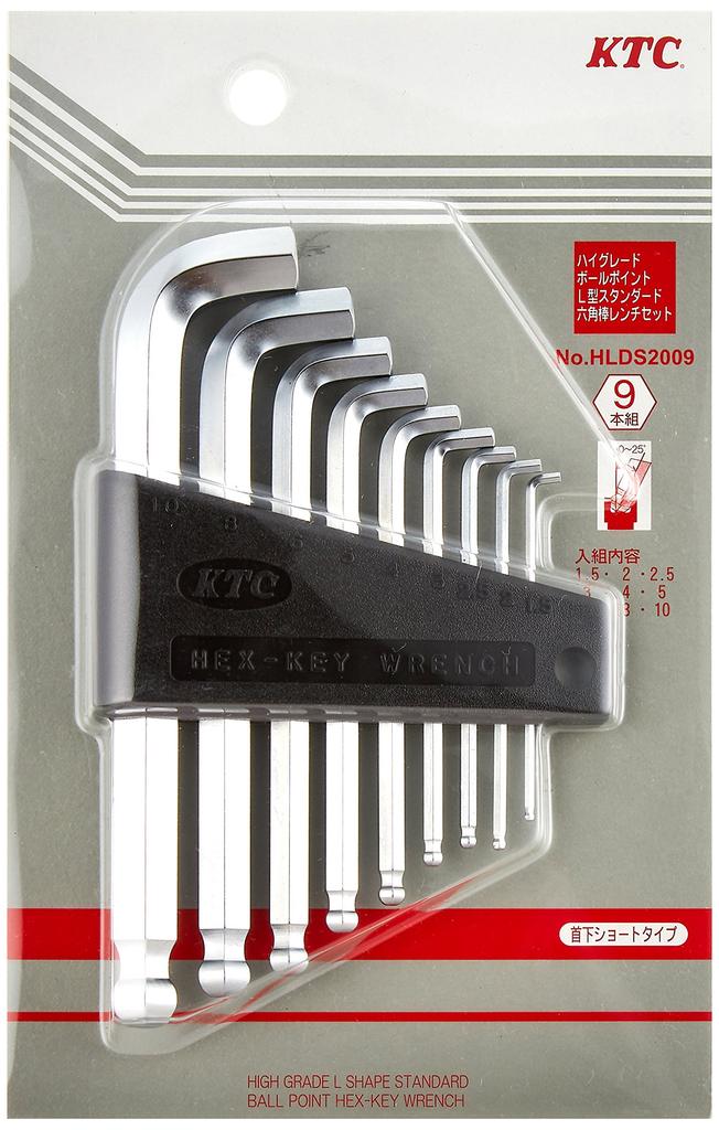 Kyoto Machine Tool Шариковая ручка Стандартный шестигранный ключ Короткий набор HLDS2009 (КТК) Набор L-образной формы, Шея, 9 предметов