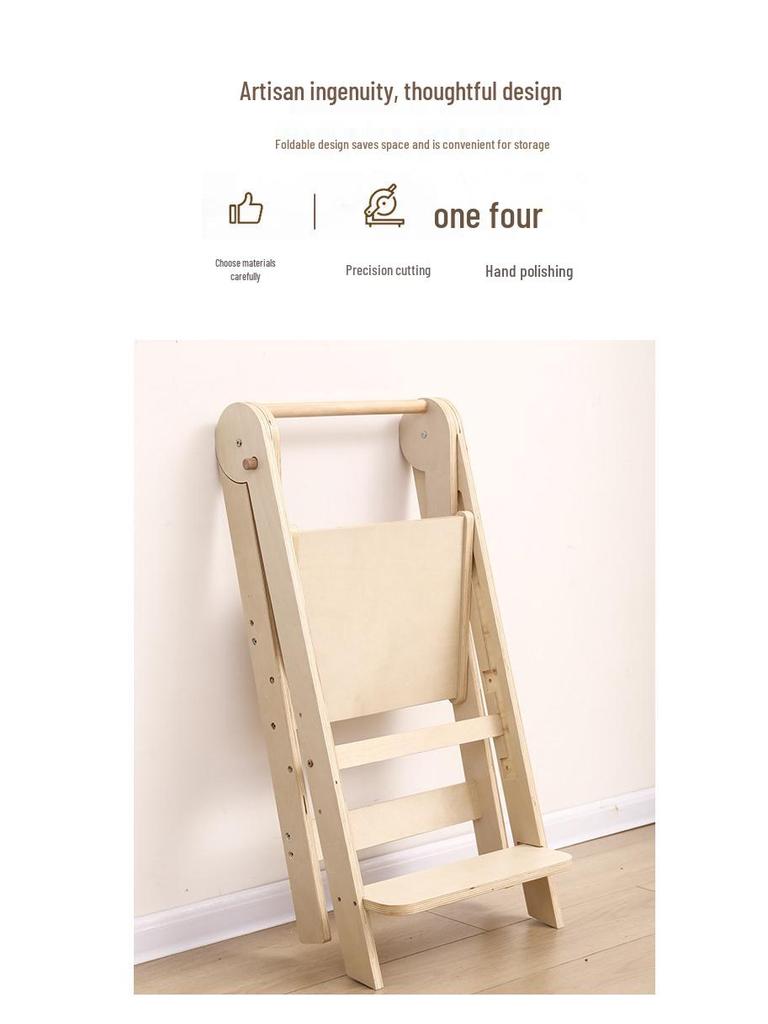 Детская Монтессори обучающая башня: Складная противоскользящая подставка-лесенка для мытья рук и обеда