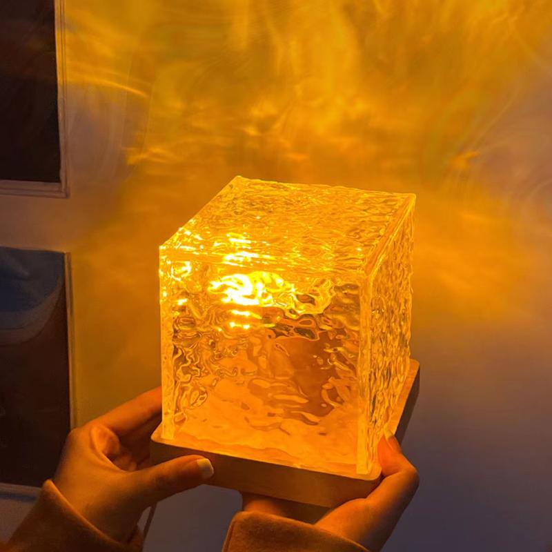 Проектор света «Аврора» с волнами океана, Ультратихий, Питание от USB, 16 цветов RGB, Лампа с водяной рябью для спальни, Ночное использование
