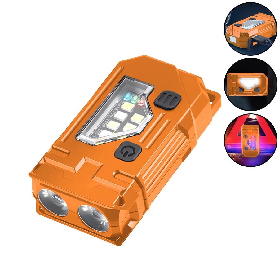 MINI USB Rechargeable LED Flashlight Portable Tail Magnet Flashlight Super Bright Camping Lantern Side COB Emergency Light