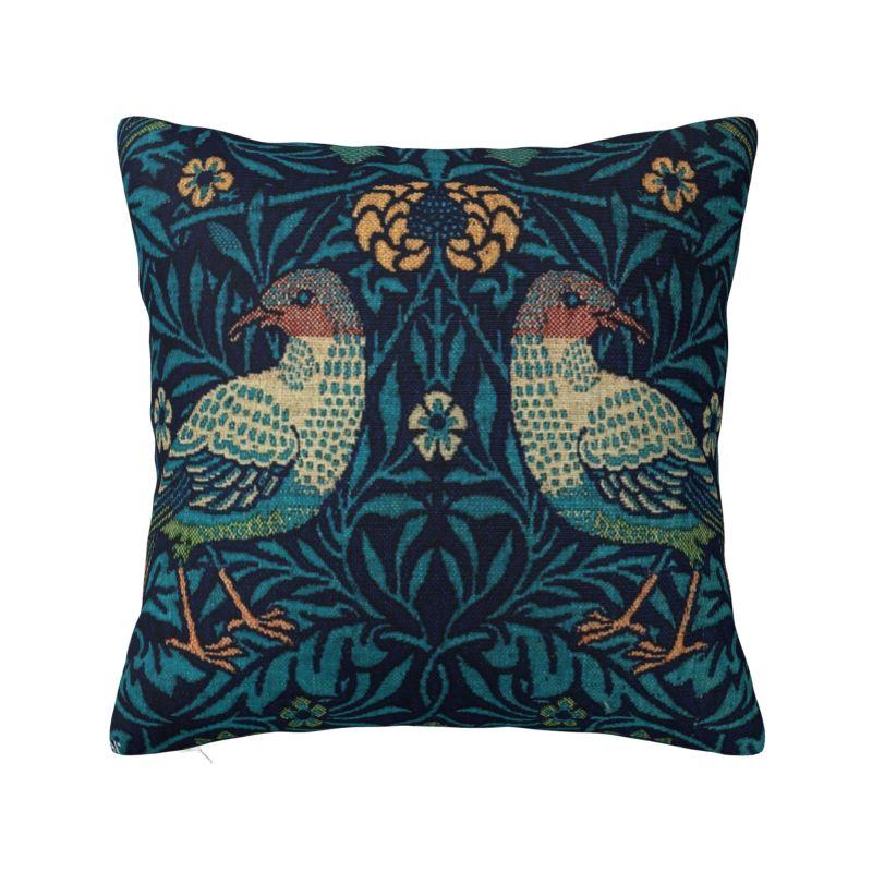 Пользовательский скандинавский винтажный чехол на подушку для дивана William Morris, мягкий текстильный чехол на подушку с цветочным узором, домашний декор