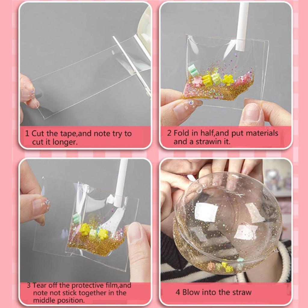 DIY Bubble Blowing Nanos Tape Kits Stress Relief Squeeze Toy Balloon Making Set Blowing Bubble Tape DIY Balloon Art Set