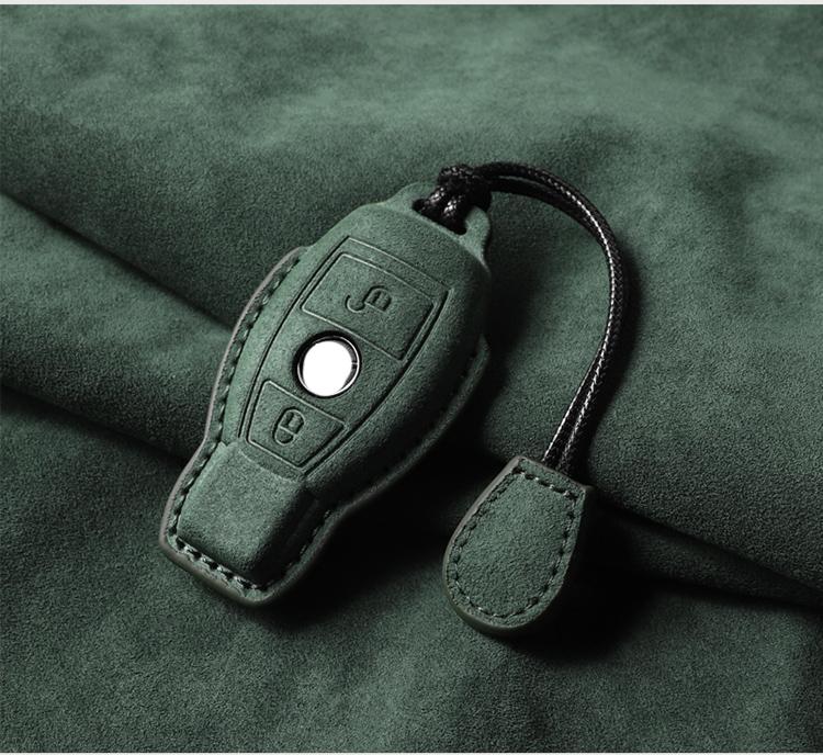 Suede Faux Leather Car Key Case Cover Protective Benz C180 C200 C260 C300 W108 W168 CLA GLA GLB Class Auto Keychain Styling BE1