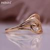 PATAYA Hollow Geometric Line Type Earrings Rose Gold Color Vintage Classic Antique Classical Earring Ring Combination Set
