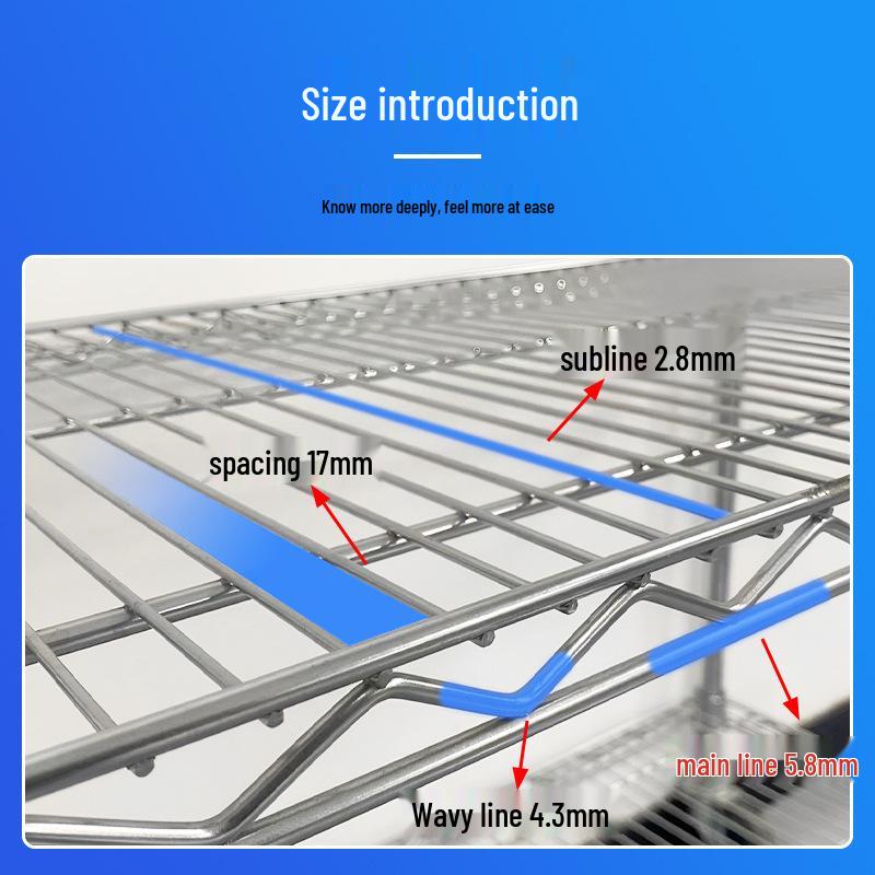 Chrome-Plated Detachable Wire Mesh Rack - Anti-Static Stainless Steel Storage Shelf, One-Layer Oven Rack